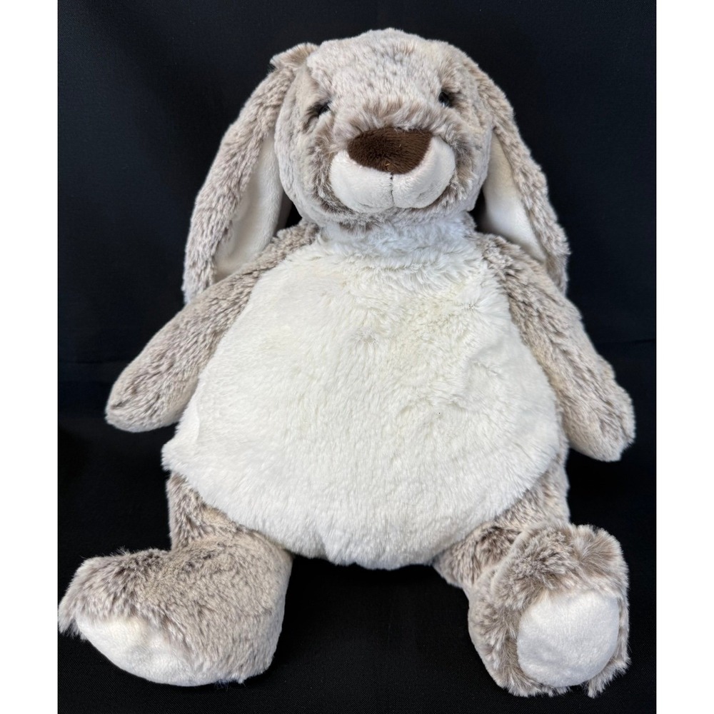 Mary Meyer Soft 14" Big Belly Bunny Plush/Stuffed Animal Soft Grey & White